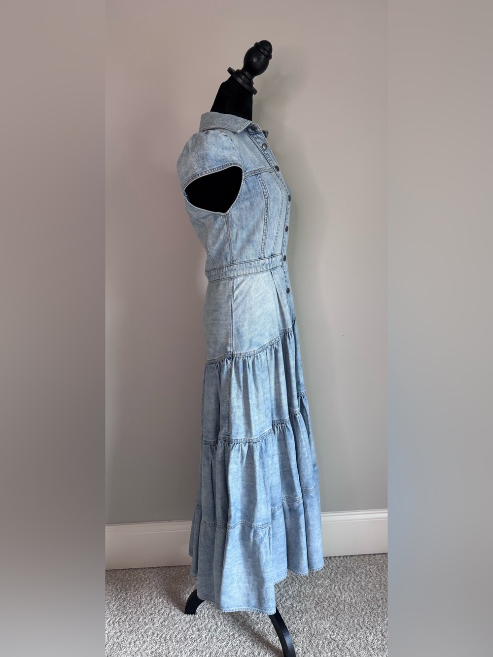 Patsy Tiered Denim Shirtdress - Picture 8 of 11